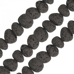 Perle Irrégulière en lave gris Foncé 5 x 8 mm Ø ~ 0.8 mm (~ 49 Pièces)