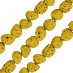 Perle Irrégulière en lave Moutarde 5 x 8 mm Ø ~ 0.8 mm (~ 49 Pièces)