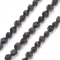 Obsidian Bead Diamond Cut 6mm (~62pcs)