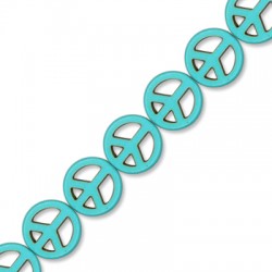 Passante di Howlite Segno della Pace 15mm (~26pz/filo)