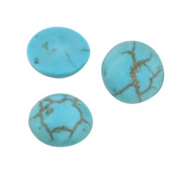 Howlite dos plat Cabochon rond - 10mm