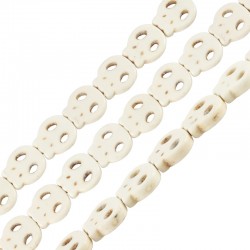 Crâne plat en Howlite 13 x 15 mm (40 cm de Longueur - 27 Pièces)