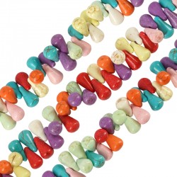 Gouttes en Howlite 6x9mm avec trou vertical (~132pcs/fil)