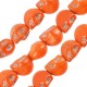 Calavera 3D de Howlita Naranja 9,5 x 12 mm (34 Unidades) (40 cm)