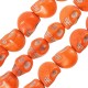 Crâne 3D Orange en Howlite 9.5 x 12 mm (34 Pièces) (40 cm)
