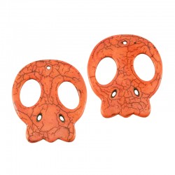Colgante de Howlita con forma de Calavera Plana 54 x 49 mm / 4 mm