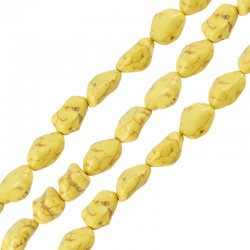Perla Irregolare in Howlite Rotonda Gialla 15 mm