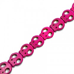 Cuenta de Howlita con Calavera Plana 21 x 19 mm