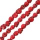 Howlite 3D Skull Red 9.5x12mm (34pcs) (40cm)