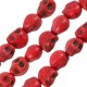 Howlite 3D Skull Red 9.5x12mm (34pcs) (40cm)