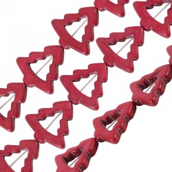 Arbre Coulissant en Howlite Rouge 30 mm (14 Pièces)