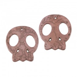 Howlite Pendant Flat Skull 54x49mm/4mm