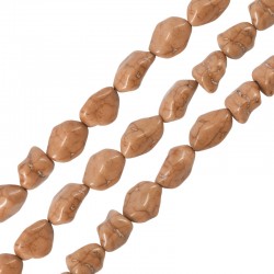Perle Irrégulière en Howlite Ronde Marron 15 mm