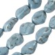 Perle Irrégulière Ronde en Howlite Bleue 15 mm