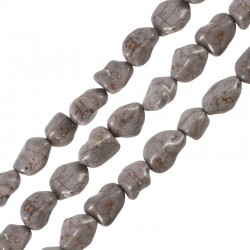 Perle Irrégulière en Howlite Ronde Grise 15 mm
