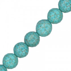 Perlina Sfaccettata di Howlite15mm (~25pz/filo)