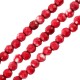 Howlite Bead Round Red Faceted 4mm Ø1.2mm (~102pcs)