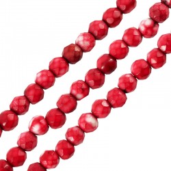 Perle facetée en semi-précieuse Howlite 4mm (~102pcs/fil)