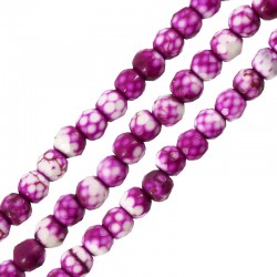 Χαολίτης Χάντρα Στρογγυλή Μωβ 4mm Ø1.2mm (~102τμχ)