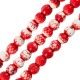 Howlite Bead Round Red Faceted 6mm Ø1.4mm (~66pcs)