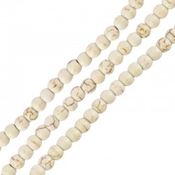 Perline di Howlite Rotonde Bianche (~2-2.5 mm (~190 Pezzi)