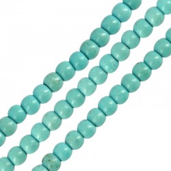 Perle Ronde en Howlite Turquoise 3 mm Ø~0.5 mm (~130 Pièces)