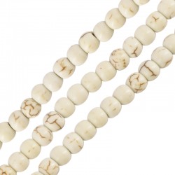 Perline di Howlite Rotonde Bianche 3 mm Ø~0.5 mm (~130 Pezzi)