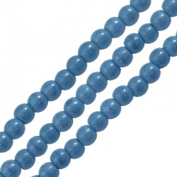 Perline Howlite Rotonde blu Denim Chiaro 3 mm Ø~0.5 mm (~130 Pezzi)