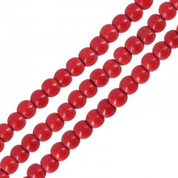 Perline Howlite Rotonde Rosso 3 mm Ø~0.5 mm (~130 Pezzi)