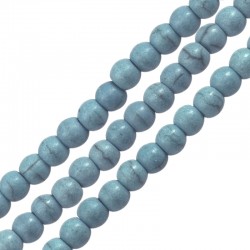 Χαολίτης Χάντρα Στρογγυλή Γαλάζια 4mm Ø1.2mm (~100τμχ)
