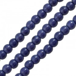 Χαολίτης Χάντρα Στρογγυλή Μπλε Σκούρα 4mm Ø1.2mm (~100τμχ)