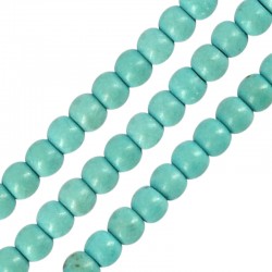 Χαολίτης Χάντρα Στρογγυλή Τυρκουάζ 6mm Ø~1.2mm (~65τμχ)