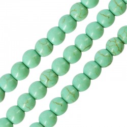 Howlite Bead Round Mint 6mm Ø~1.2mm (~65pcs)