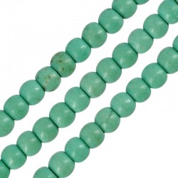 Perle Ronde en Howlite vert Foncé 6 mm Ø~1.2 mm (~65 Pièces)