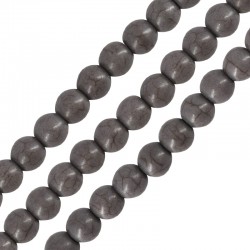 Χαολίτης Χάντρα Στρογγυλή Γκρι 6mm Ø~1.2mm (~65τμχ)