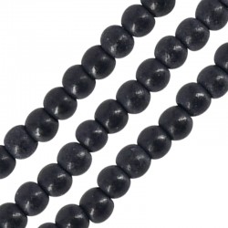 Perline Howlite Rotonde Nere 6 mm Ø~1.2 mm (~65 Pezzi)