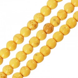Perline di Howlite Rotonde Gialle 6 mm Ø~1.2 mm (~65 Pezzi)