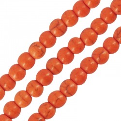 Howlite Bead Round Orange 6mm Ø~1.2mm (~65pcs)