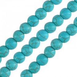 Perline Howlite Rotonde Turchesi 8 mm Ø~1.6 mm (~50 Pezzi)