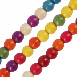 Howlite Bead Round Multi Colored 8mm Ø~1.6mm (~50pcs)