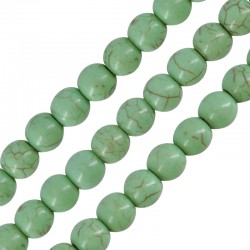 Perle Ronde en Howlite Verte 8 mm Ø~1.6 mm (~50 Pièces)