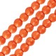Perle Ronde en Howlite Orange 8 mm Ø~1.6 mm (~50 Pièces)