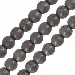 Perla di Howlite Rotonda Grigia 10 mm Ø 1.6 mm (~38 Pezzi)
