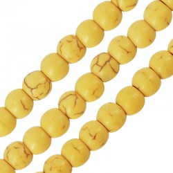 Perla di Howlite Rotonda Gialla 10 mm Ø 1.6 mm (~38 Pezzi)