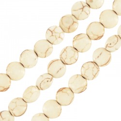 Perla di Howlite Rotonda Piatta 8 Mm/4.2 mm Ø 1.3 mm