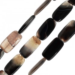 Agate Bead Oval Flat 15x30mm Ø2mm (13pcs)