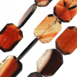 Perle en Cristal D'Agate Irrégulière Plate 30 x 40 Mm/4.5 mm Ø 1.9 mm (9 Pièces)