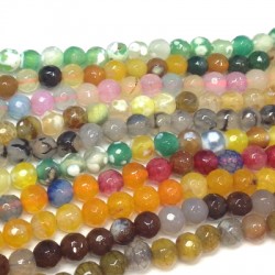 Perle sémi-précieuse facettée en Agate 6mm (~62pcs/fil)