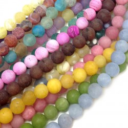 Perlina Satinata di Agata 8mm (~48pz/filo)