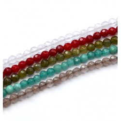 Perle D'Agate Facettée 4 mm (~91 Pièces/Fil)